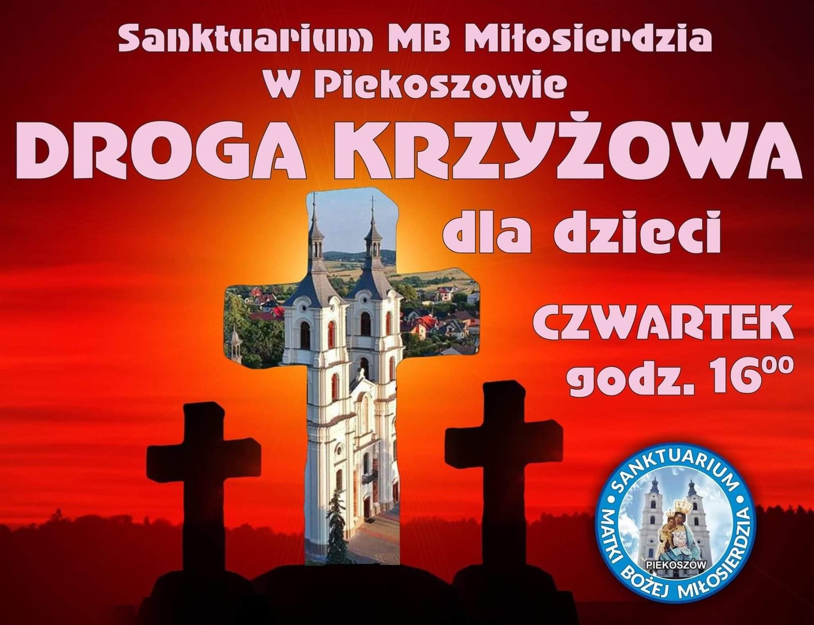 Droga Krzyżowa dla dzieci w Sanktuarium w Piekoszowie.